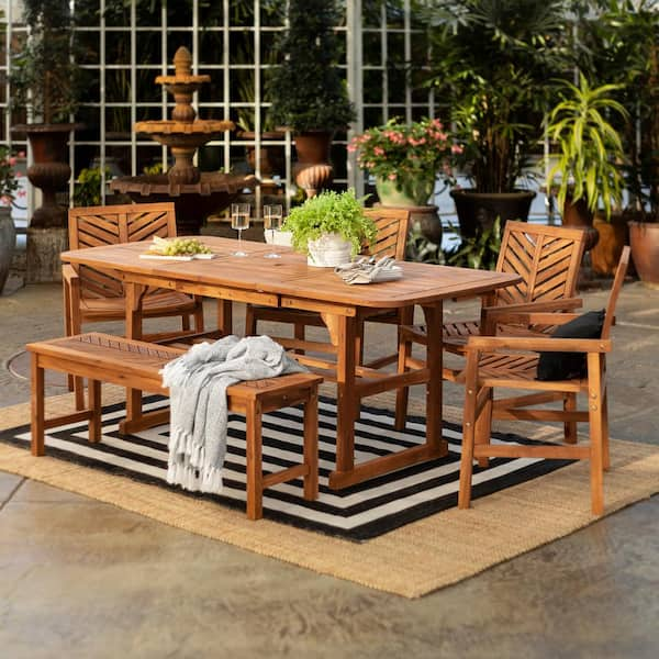 Walker edison 6 piece deals wood dining set