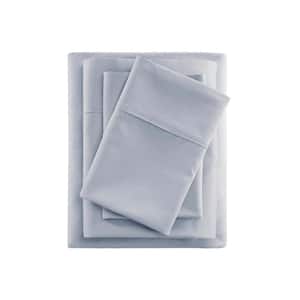 600 Thread Count 4-Piece Blue Cooling Cotton Full Sheet Set
