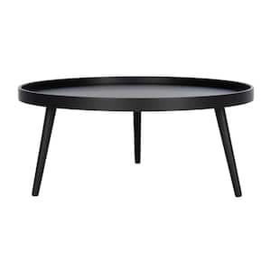Fritz 35.4 in. Black Wood Coffee Table