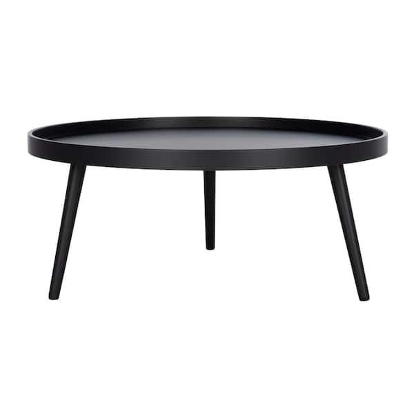 SAFAVIEH Fritz 35.4 in. Black Wood Coffee Table