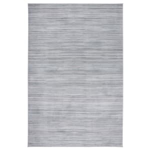 Herat Ivory/Dark Gray 8 ft. x 10 ft. Solid Color Striped Area Rug