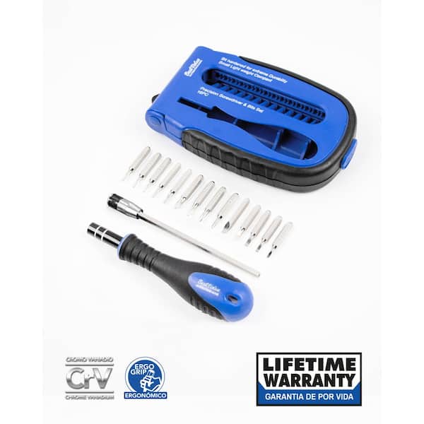 Precision Screwdriver and Bits Set (16-Piece)