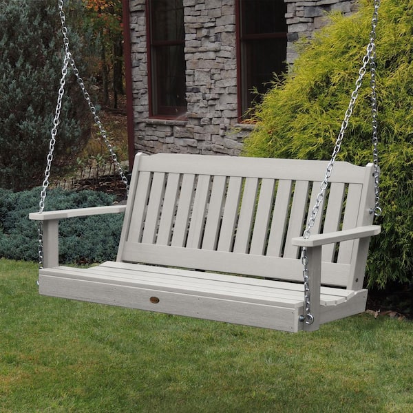 Lehigh 5 ft. 2-Person Harbor Gray Recycled Plastic Porch Swing