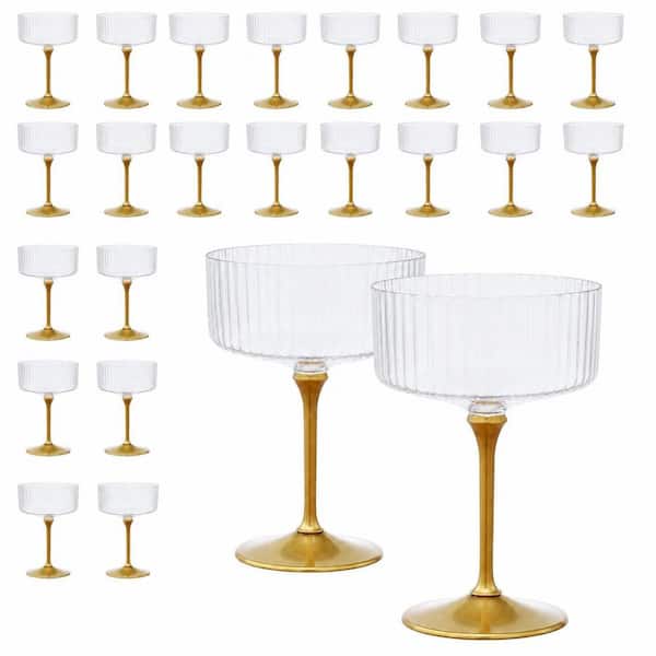 Formal Gold Plastic Cocktail Glasses Shatterproof