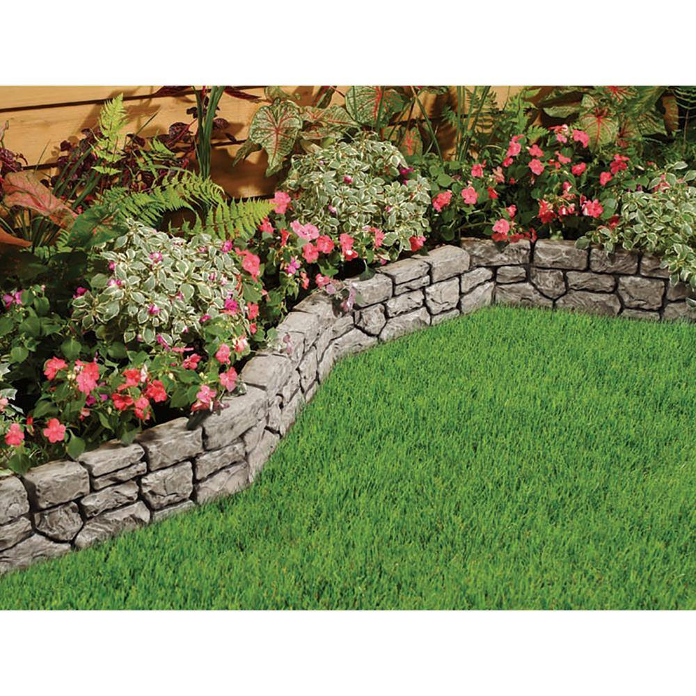 Slate Gray Faux Stone Garden Border Edging, 10 Feet