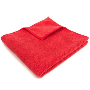12 in. x 12 in. General Purpose Microfiber Cleaning Cloth in Red (12-Pack)