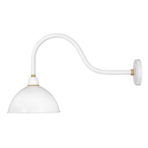 Foundry 1-Light Gloss White Outdoor Wall Lantern Sconce