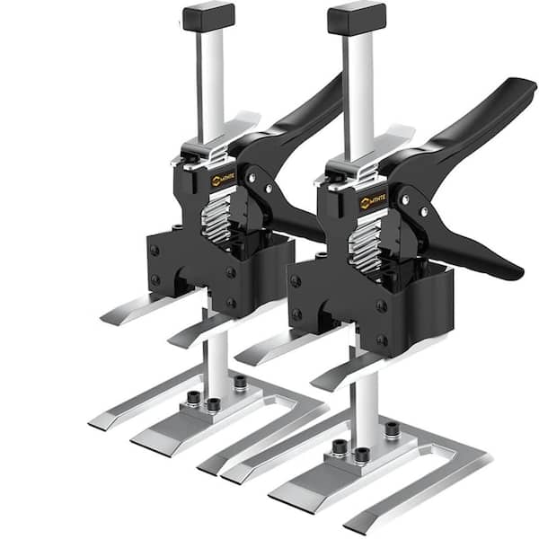 12 in. Lever Arm Lifter Drywall Panel Hoist for Wall Tile Locator, Lifting Device, Door Panel, Cabinet, Black (2-Pack)