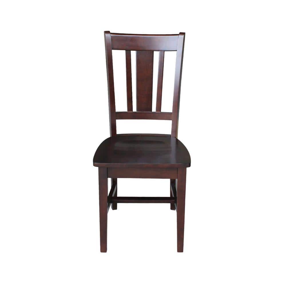 San Remo High Slat Back Solid Parawood Side Chair in Rich Mocha