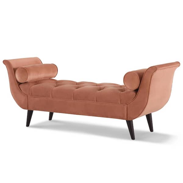 Jennifer Taylor Alma Orange Tufted Flared Arm Entryway Bench