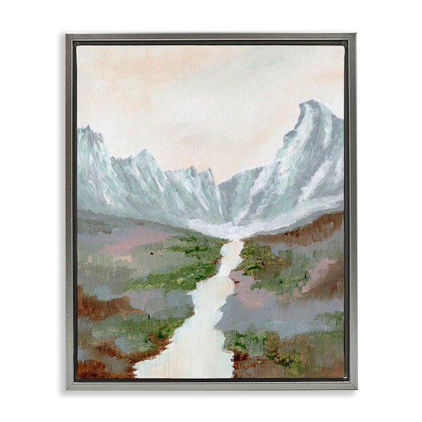 Stupell Industries Scenic Valley River by Nikita Jariwala Gray Floater Frame Nature Graphic Art Print 31 in. x 25 in.
