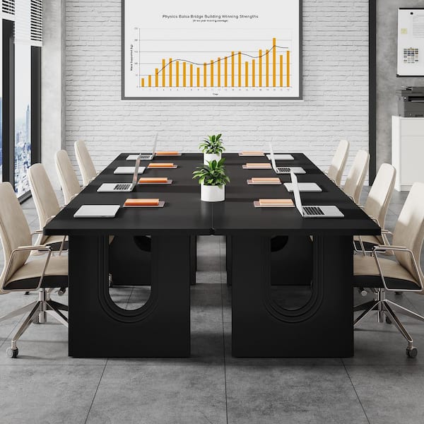 BYBLIGHT Lanita 70.9 in. Rectangular Black Engineered Wood