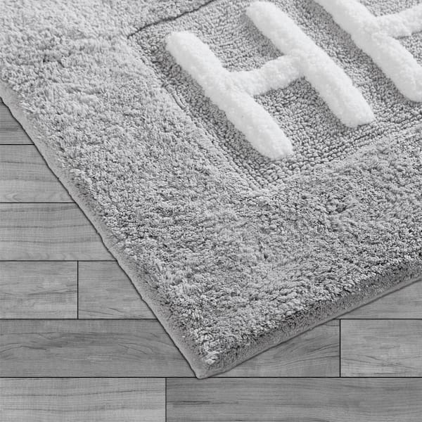 Novelty "Hers" Grey 21 in. x 34 in. 100% Cotton Bath Rug
