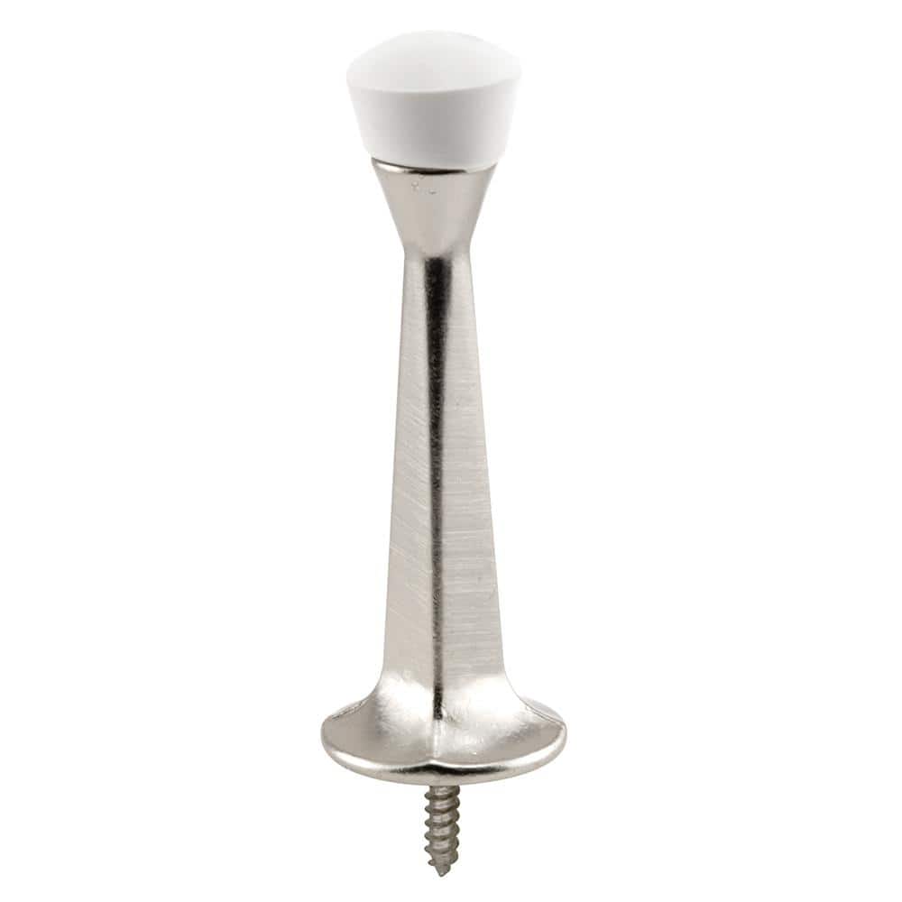 Rigid Door Stop 3 in. Reach Diecast Construction Satin Nickel White Rubber Tip Baseboard Mount (Pack of 5) price history on PriceWatchPro