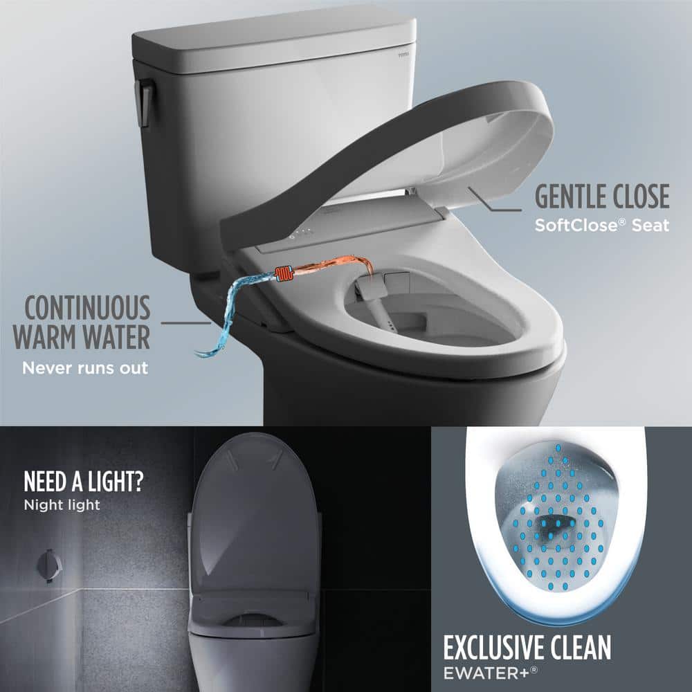 Cotton White Elongated Electronic Bidet Toilet Seat