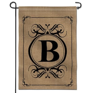 18 in. x 12.5 in. Classic Monogram Letter B Garden Flag, Double Sided Family Last Name Initial Yard Flags