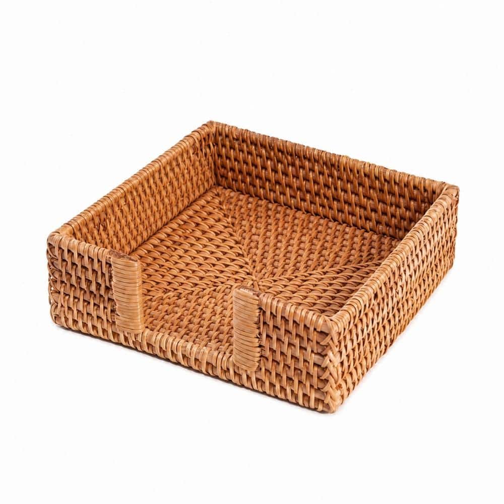 Natural Rattan and Water Hyacinth Square Handwoven Napkin Serving Tray Basket, 1 in. L x 1 in. W x 1 in. H price history on PriceWatchPro