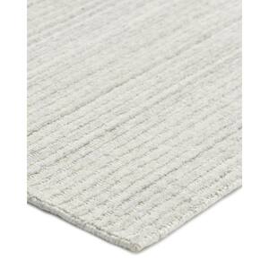 Alexandra Contemporary Solid Ivory 5 ft. x 8 ft. Solid Handmade Area Rug