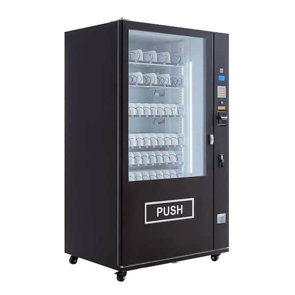 Refrigerated Vending Machine, 60-Slots, Snack/Soda, ICT Acceptor, 73.07 cu. ft. Perfect for Business Locations, Black