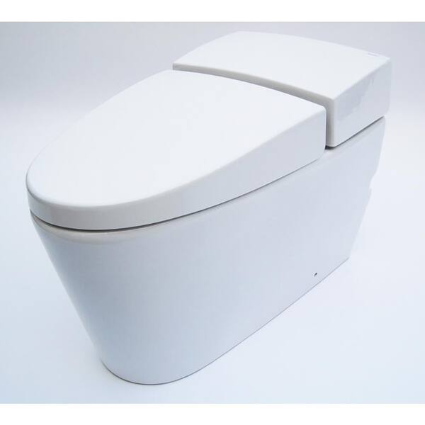EAGO 1-Piece 1.6 GPF Single Flush Elongated Toilet in White