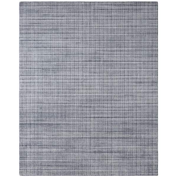 Hudson 2 ft. x 3 ft. Steel/White Abstract Washable Area Rug