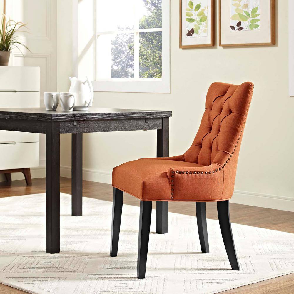 Regal Orange Tufted Parsons Side Chair with Nailhead Trim