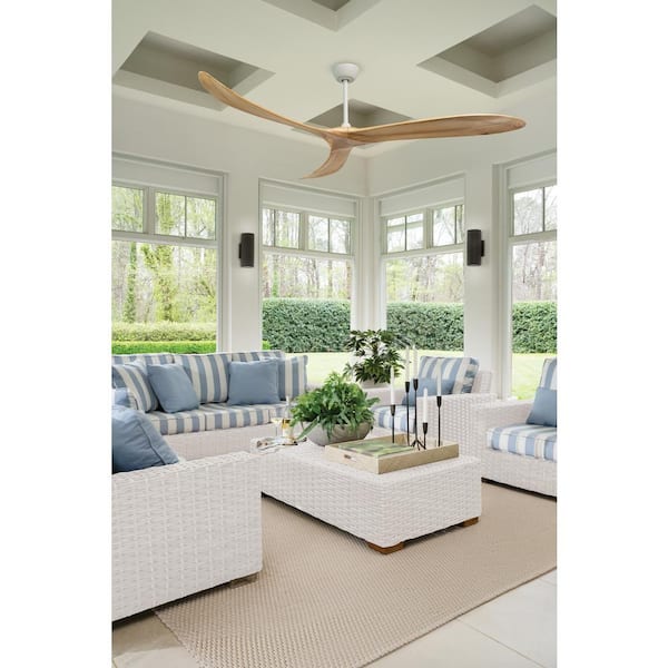 SWELL 80.0 in. Indoor/Outdoor Ceiling Fan Matte White with Remote Control