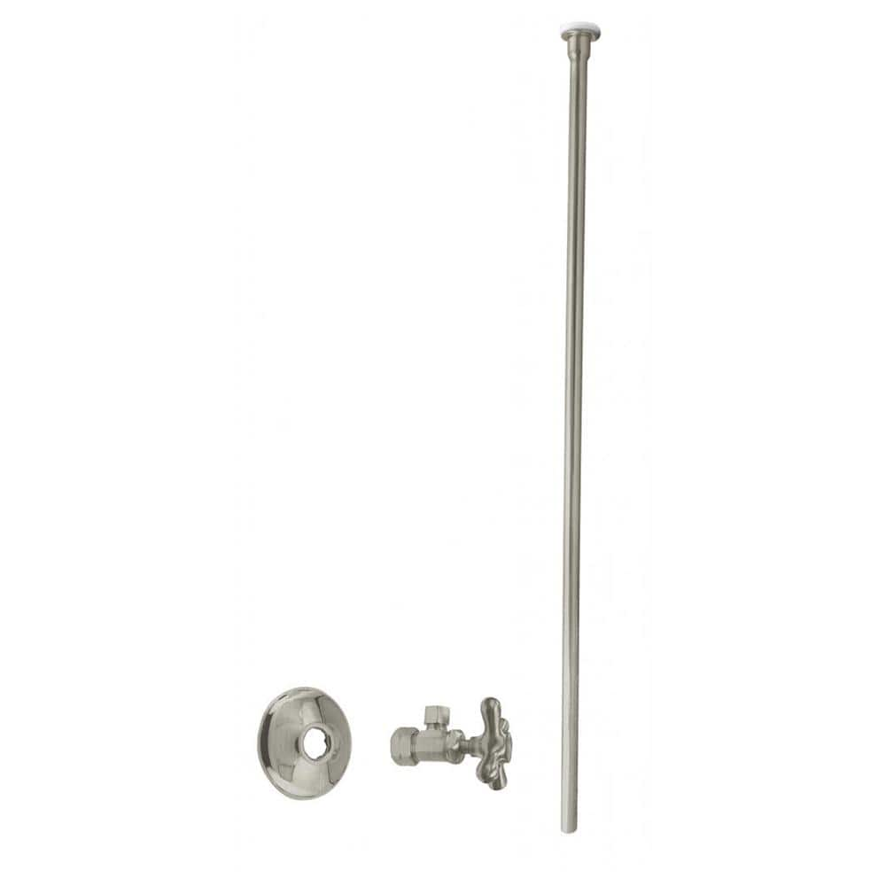 Westbrass 5/8 in. x 3/8 in. OD x 20 in. Flat Head Toilet Supply Line ...