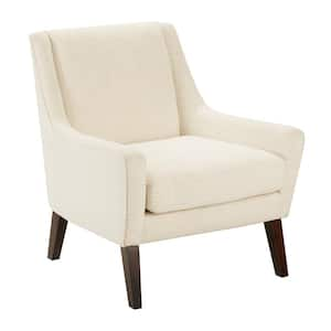 Scott Cream/Morrocco Traditional Removable Cushion Track Arm Accent Chair