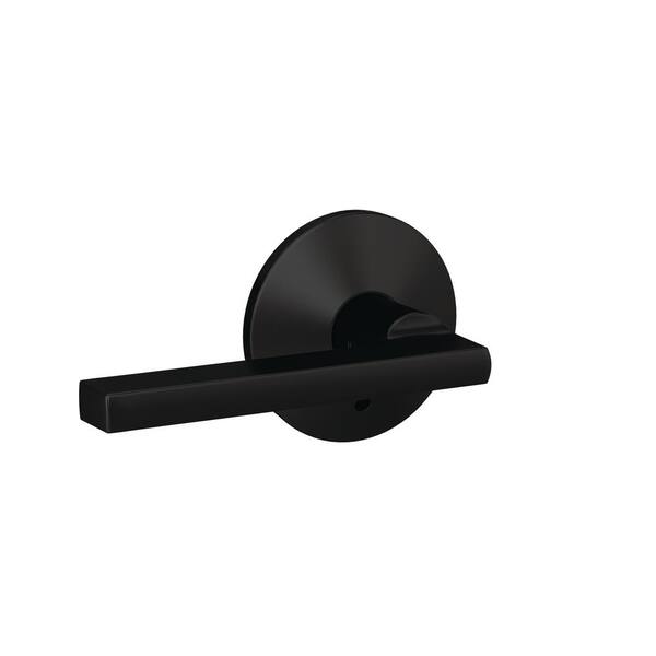 Schlage Custom Latitude Matte Black Kinsler Trim Dummy Door Lever (2