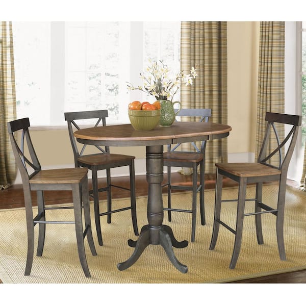 International Concepts 36 In X 48 Hickory Coal Solid Wood Dining Bar Height Pedestal Table K45 36rxt 6b 2 The Home Depot International Concepts 36 In X 48, Round Dining Table For 4 Bar Height