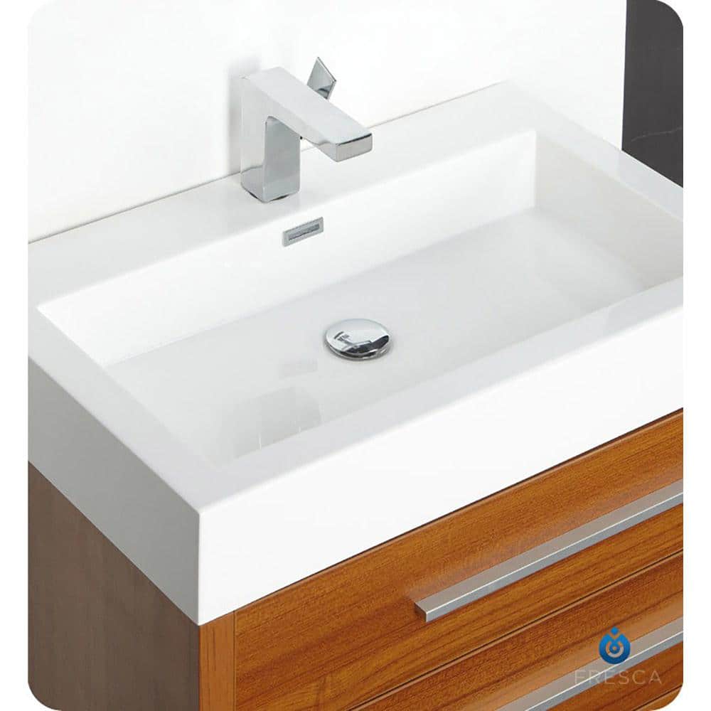 Teak 30" Modern Engineered Wood Bathroom Vanity Base