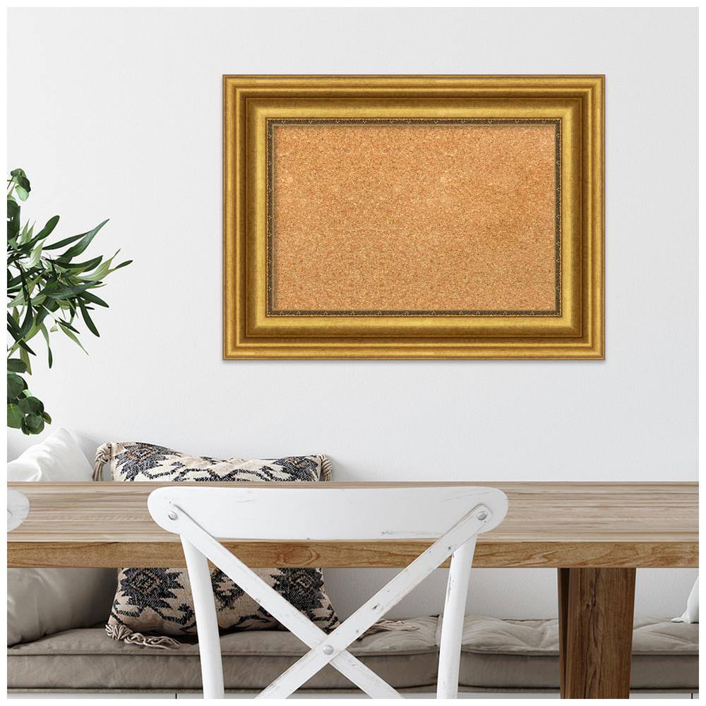 Parlor Gold Framed Natural Cork Bulletin Board 24x18