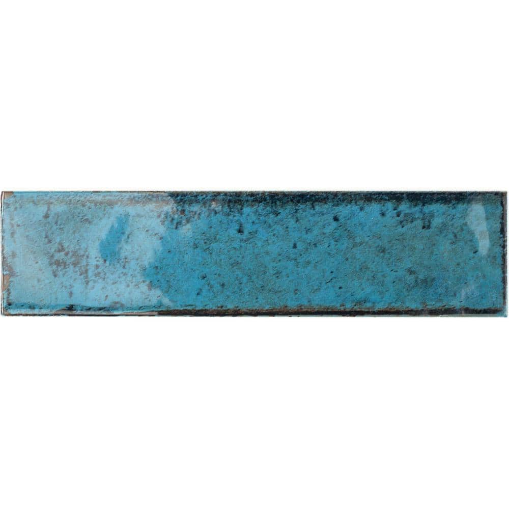 Moze Blue 3" x 12" Polished Ceramic Subway Wall Tile
