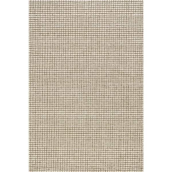Melrose Checked Wool Area Green 5 ft. x 8 ft. Indoor Area Rug