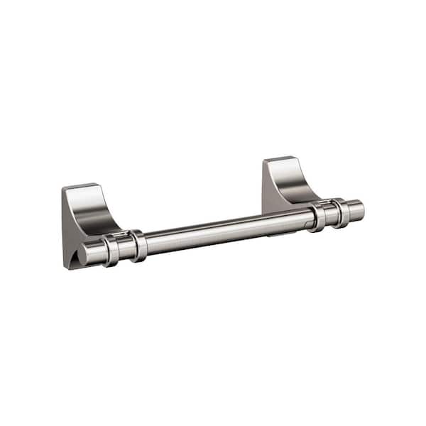 Amerock Davenport 8-13/16 in. (224 mm) L Pivoting Double Post Toilet Paper Holder in Brushed Nickel