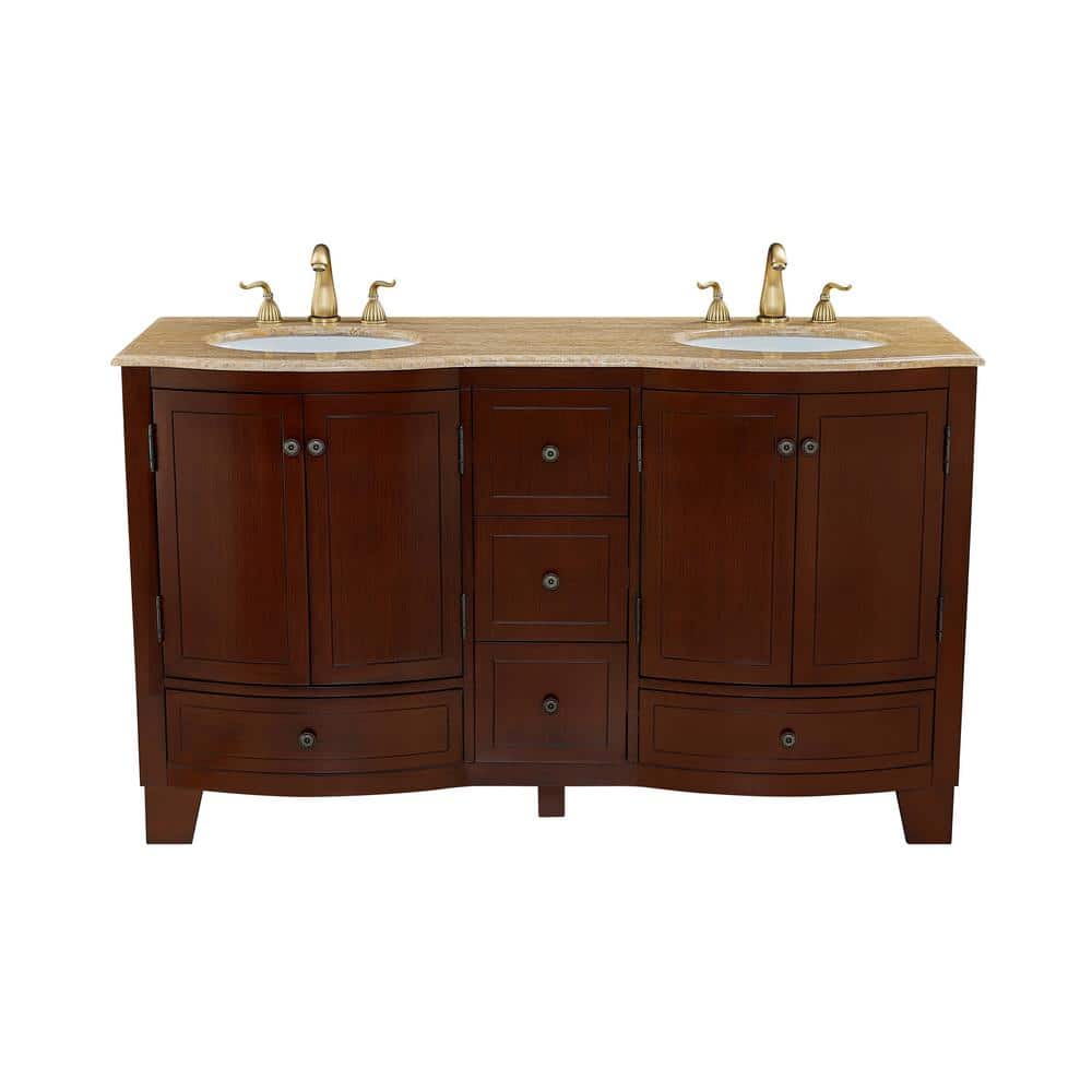 Cheswick 60 in. W x 22 in. D x 36 in. H Double Sink Freestanding Antique Ch