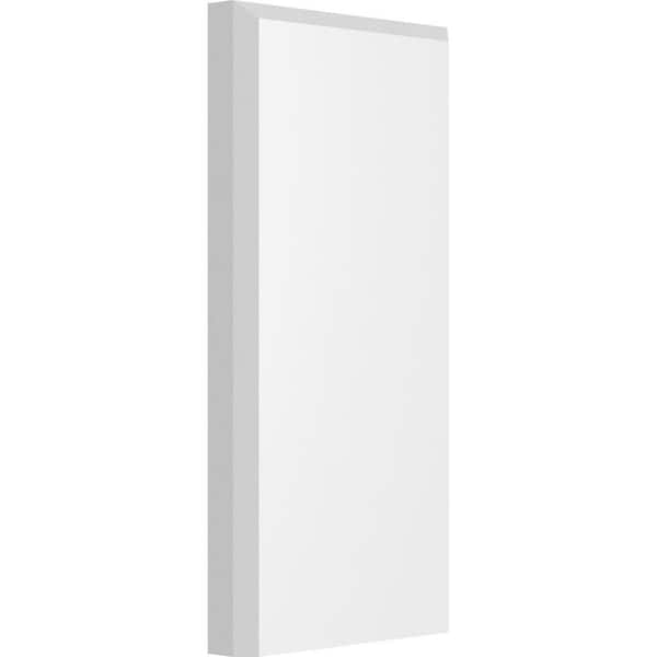 Ekena Millwork 3/4 in. x 4-1/2 in. x 9 in. PVC Standard Foster Plinth Block Moulding with Beveled Edge
