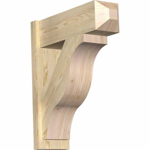 Ekena Millwork 8 in. x 28 in. x 24 in. Douglas Fir Fuston Craftsman Rough Sawn Outlooker