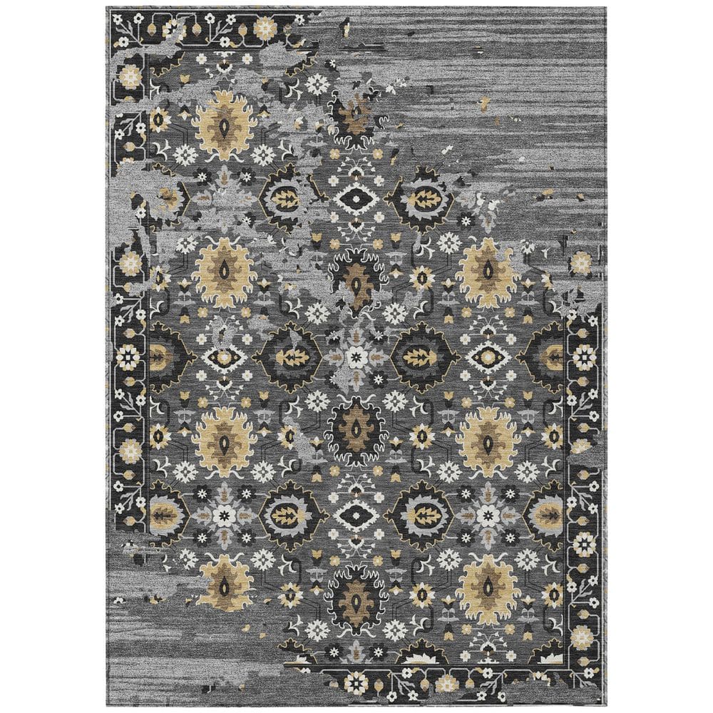 Chantille Machine Washable Indoor/Outdoor Abstract ACN2990 Graphite 9 ft. x 12 ft. Area Rug price history on PriceWatchPro