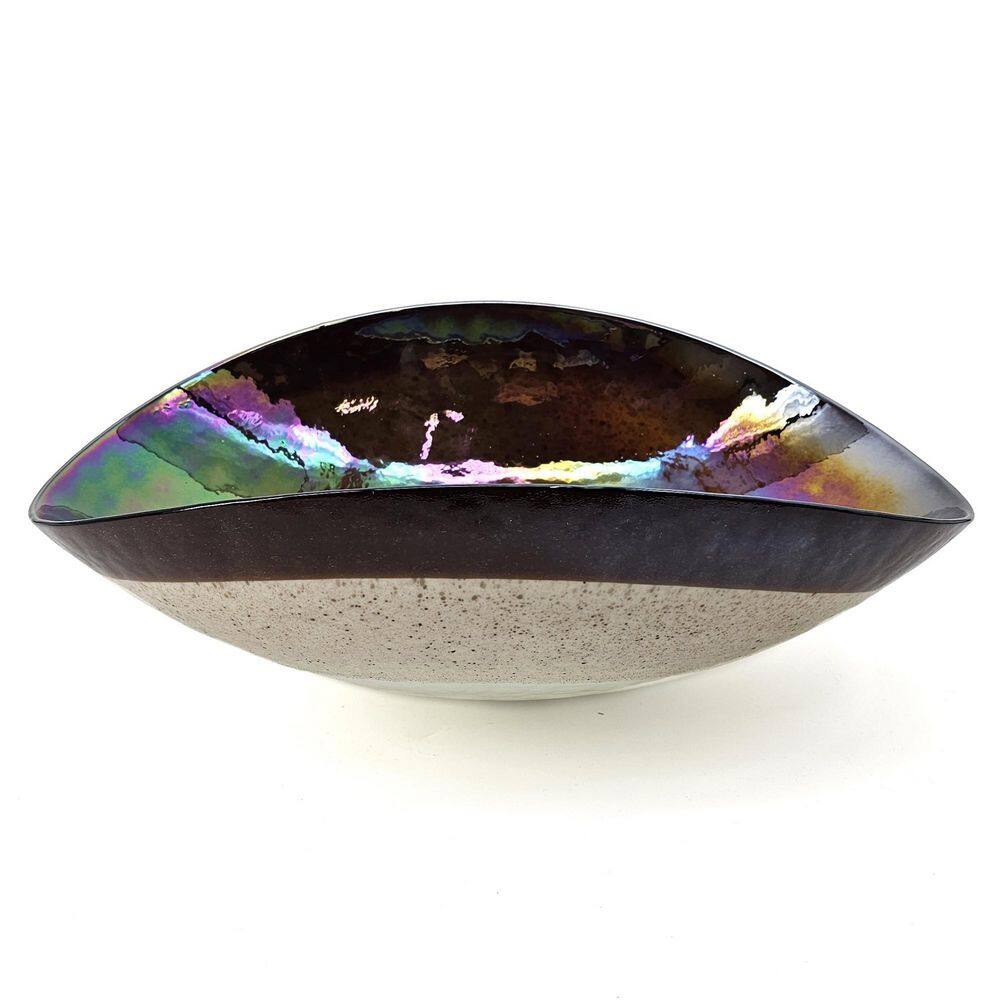 Chestnut Brown Murano Glass Oval Above-Counter Bathroom Sink