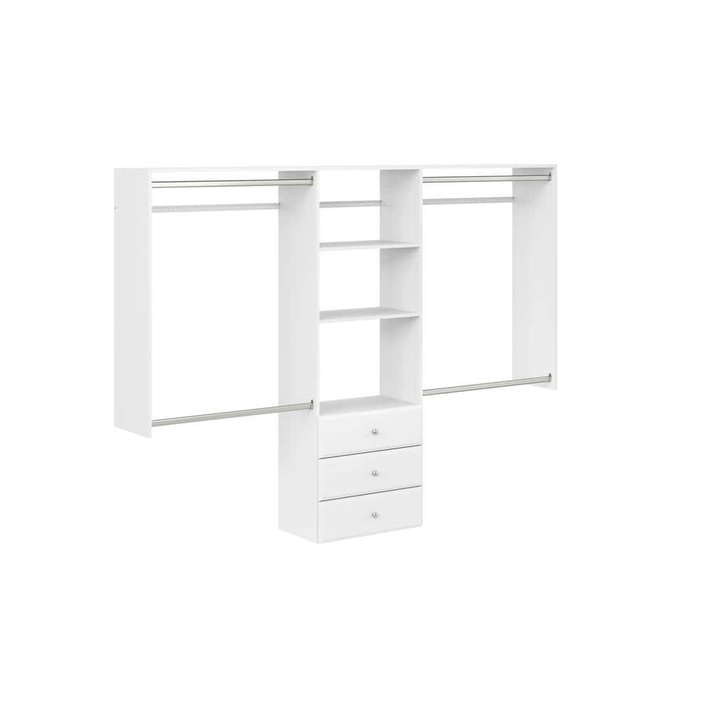 Closet Evolution Premium 60 in. W 96 in. W White Wood Closet System