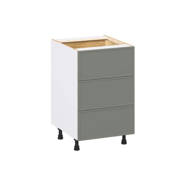 Fairview 21 in. W x 24 in. D x 34.5 in. H Assembled Slim Shaker Drawer Base Kitchen Cabinet in Moss Green with 4-Drawers