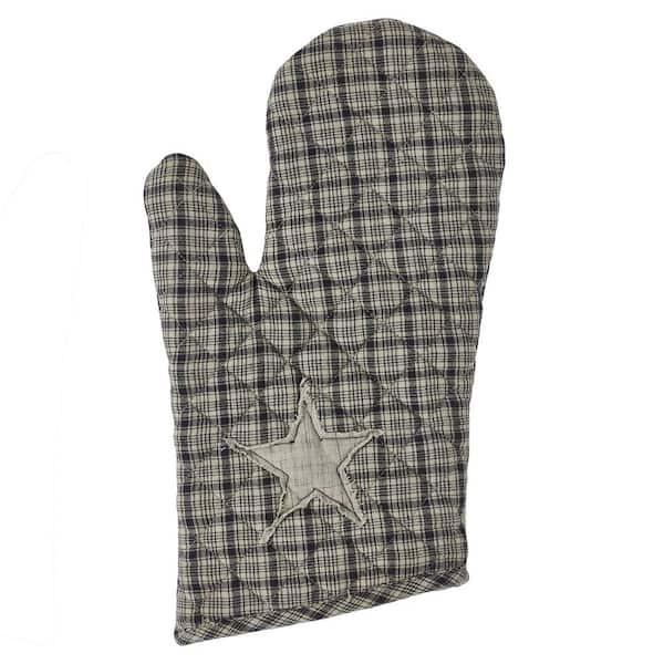 VHC BRANDS My Country Cotton Navy Oven Mitt 84443 - The Home Depot