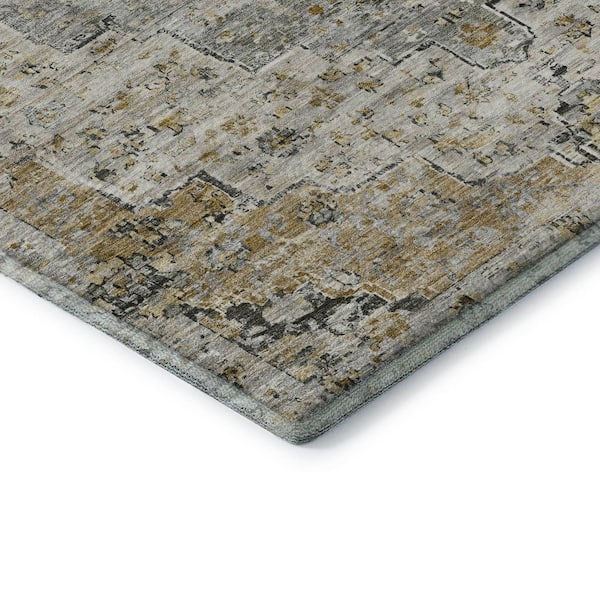 Mayfield Premium Machine Washable Abstract AMF1832 Taupe 9 ft. x 12 ft. Area Rug