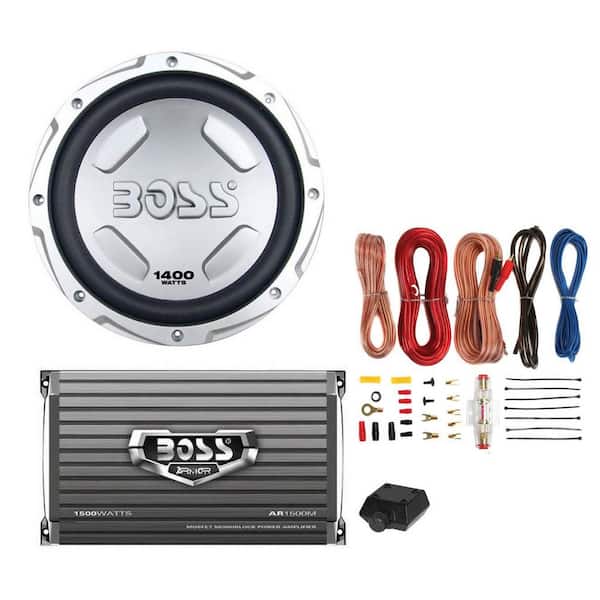 Boss Audio Systems 12 in. 1400-Watt Car Power Subwoofer Sub Woofer plus Mono Amplifier plus Amp Kit