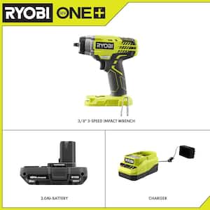 ONE+ 18V Cordless 3/8 in. 3-Speed Impact Wrench with 2.0 Ah Battery and Charger