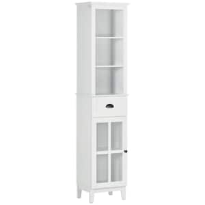 ANGELES HOME White Free Standing Bathroom Storage Cabinet with