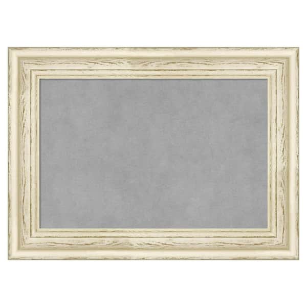 Amanti Art Country White Wash 22 in. x 16 in. Framed Magnetic Board