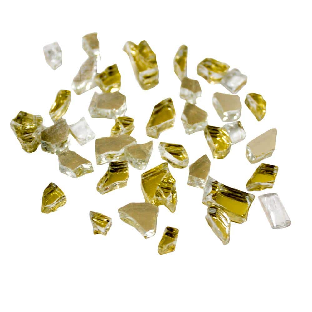 Gold Reflective Fire Pit Glass, 10 lbs